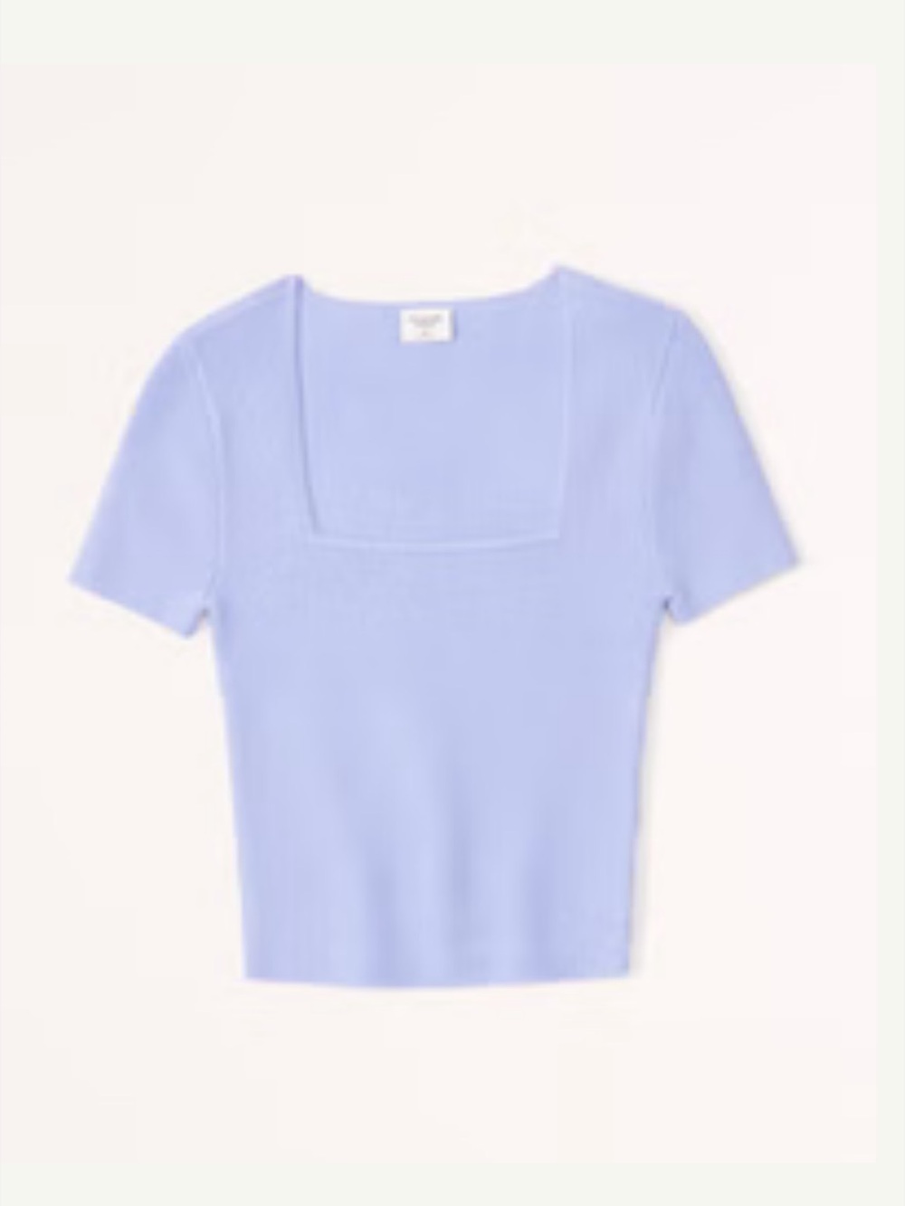 Abercrombie & Fitch Periwinkle Square-Neck Ribbed Short Sleeve Top